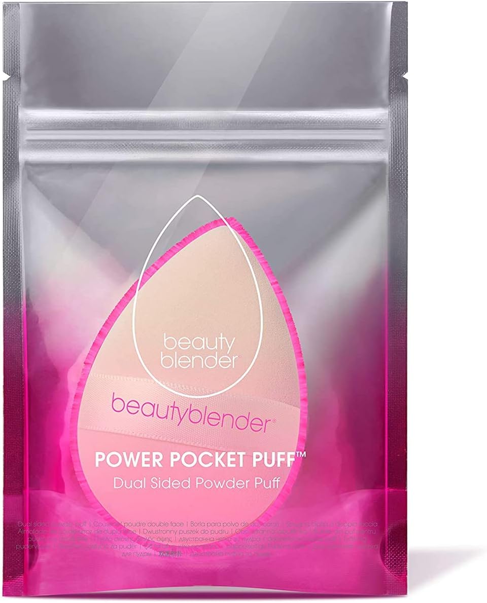 Beautyblender - Dual-sided Powder Pocket Puff Makeup Applicator with Strap - for Powder Foundation and Loose Powder - in Pink - Image 4