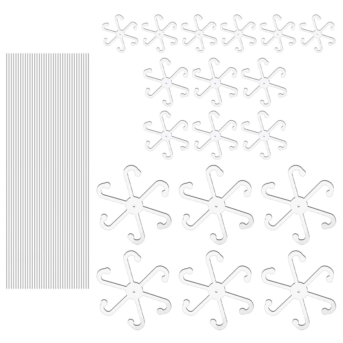 Hsthe Sea 18pcs Single Plant Stem Support, Acrylic Plant Climbers Holders Stakes Reusable Plant Growth Sticks Accessories Supports for Garden Growing Plants Outdoor & Indoor