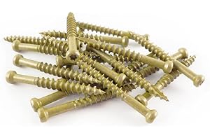 WoodPro Fasteners TH7X2-1 Number-7 by 2-Inch Trim Head Wood Construction Screws, T10, 1-Pound Net Weight, 174-Piece , Gold