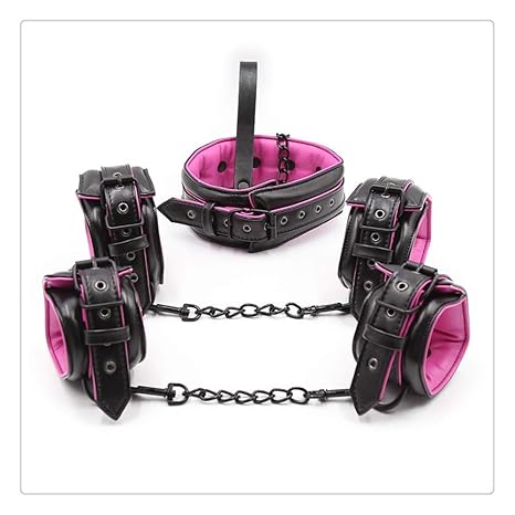 Z-one 1 Weiches Leder 3er Set Handschellen Kit – Verstellbare Handgelenke Knöchel Handmanschetten für Frauen Herren Set Alter