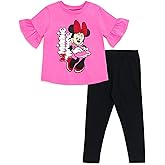 Disney Minnie Mouse Cotton T-Shirt and Leggings Outfit Set for Girls - Infant to Big Kid Sizes (12 Months - 14-16)
