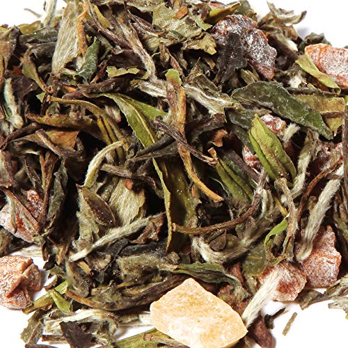 Weißer tee. Pfirsich und passionsfrucht. Gemisch / Blend. Pfirsich und passionsfrucht geschmack. Weißem und grüner Tee… – Bild 3