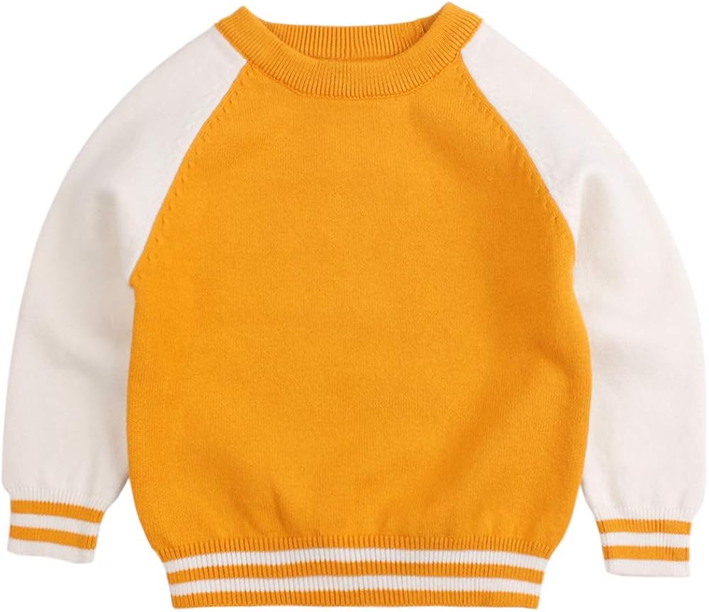 Peecabe Casual Knitted Baby Sweaters Long Sleeve O-Neck Sweater for Boys Infant Toddler Girls Pullover 1-5Y: Clothing