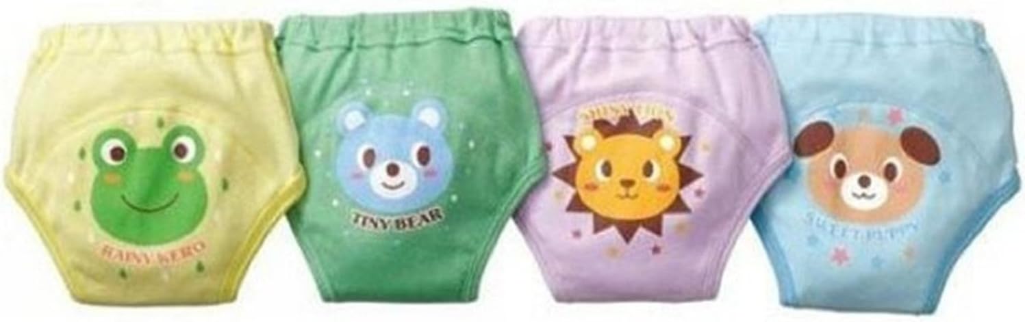 Losorn (Tm) Pack of 4 X Baby Toddler Girls Cute 4 Layers Potty Training Pants Reusable (90, A2)