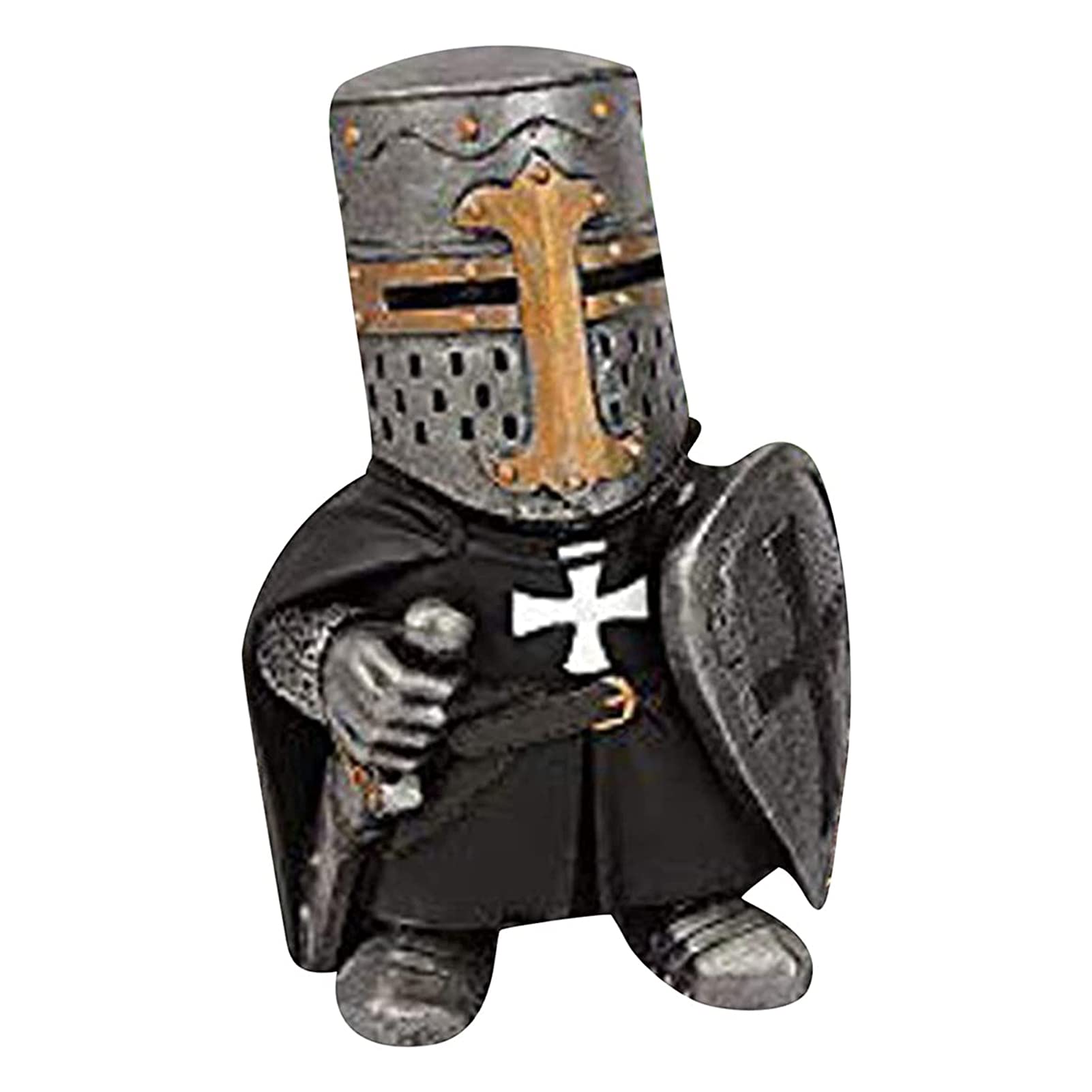 Lrxinki Knight Statue, Resin Gnome Guard Garden Sculpture, Medieval Armor Gothic Statue, Templar Figurine for Protecting Your Garden (H)