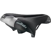 Selle Italia T 3 Flow Saddle, Black/Hi-Viz | Selle Italia T 3 Flow Saddle - Unisex Comfort w/ Chromoly Rails