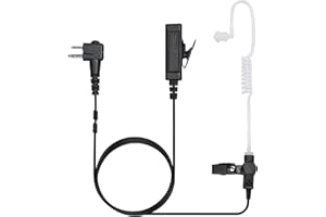 Trandsentivis Earpiece for Motorola CLS1110 CLS 1410 CP200 CP200D RDM2070D Walkie Talkie Headset with Mic and PPT Two Way Radio Surveillance Security 2 Pin Ear Piece Acoustic Tube