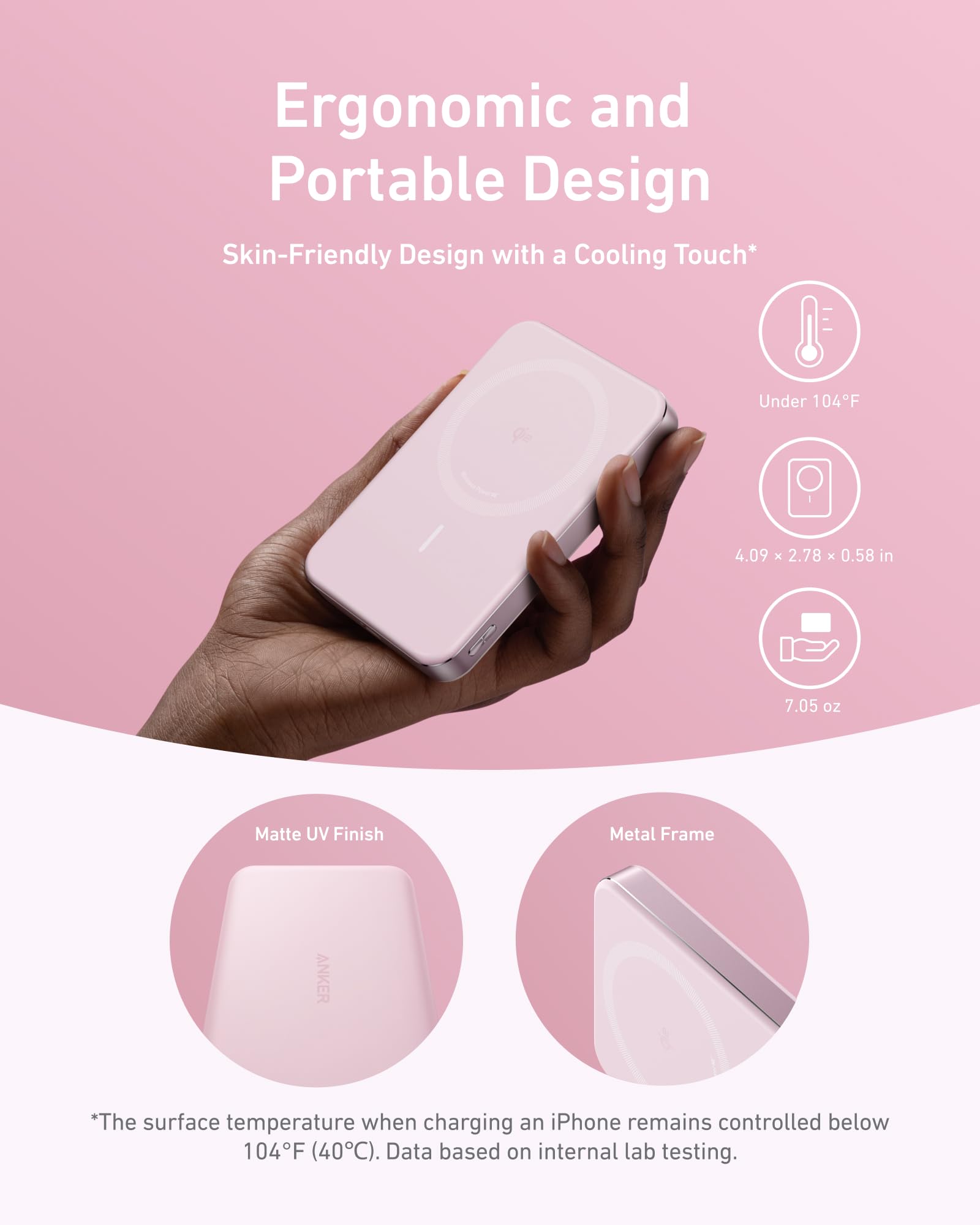 Anker MagGo Power Bank, Ultra-Slim 10,000mAh Magnetic Battery Pack, Qi2 Certified 15W Ultra-Fast MagSafe Compatible Portable Charger, Ergonomic Design, for iPhone16/15/14 Series Only（Not for Pixel）