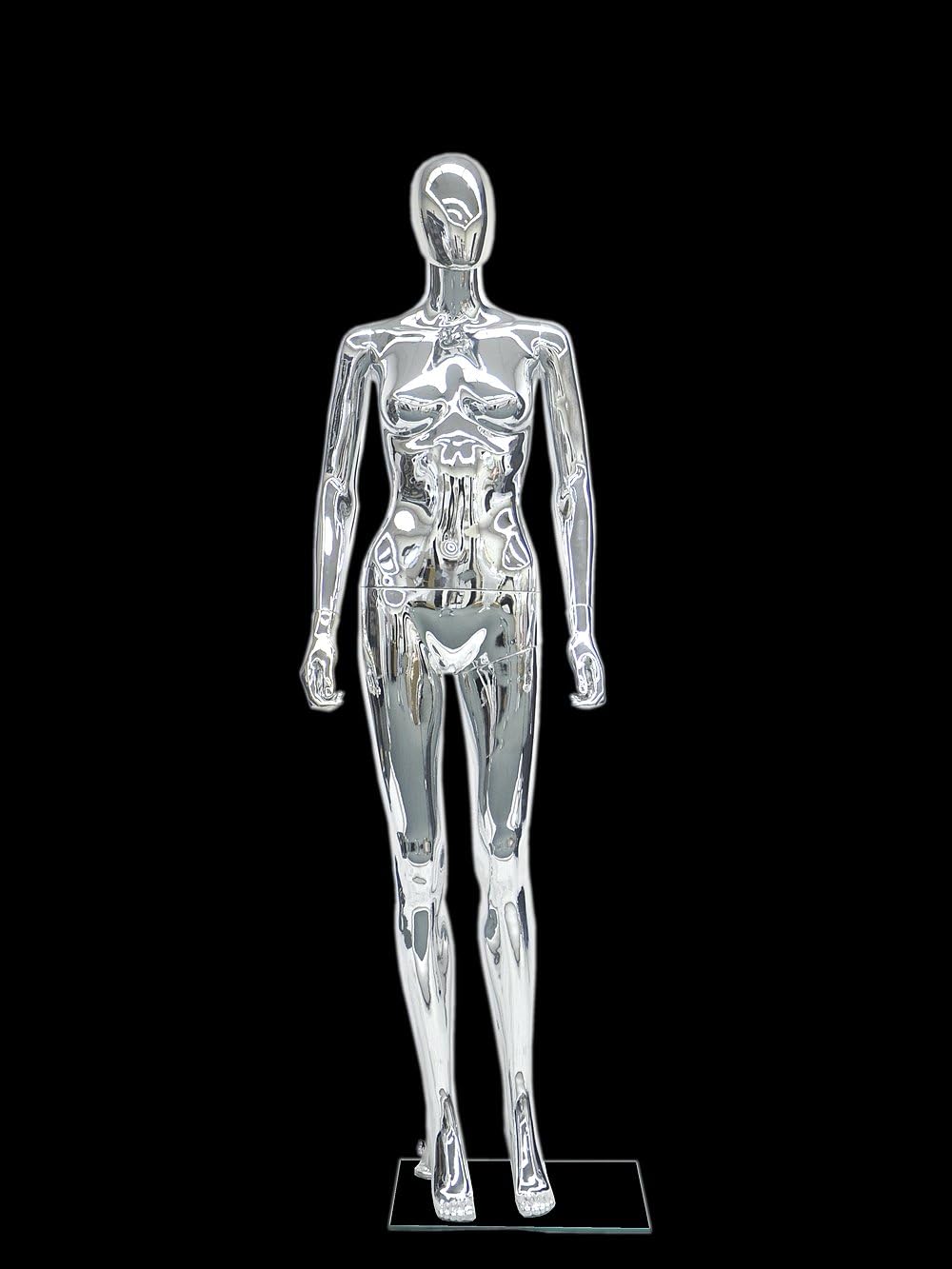 Female Chrome Mannequin Female Full Body Chrome Mannequin