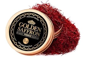 Golden Saffron, Finest Pure Premium All Red Saffron Threads, Grade A+, Highest Grade Saffron for Tea, Paella, Rice, Desserts,