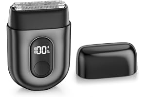 Fangaci Electric Foil Shavers for Men: Mini Electric Razor with Big LED Display & 3 Floating Blades - IPX7 Waterproof Wet Dry Face Razor, USB Type C