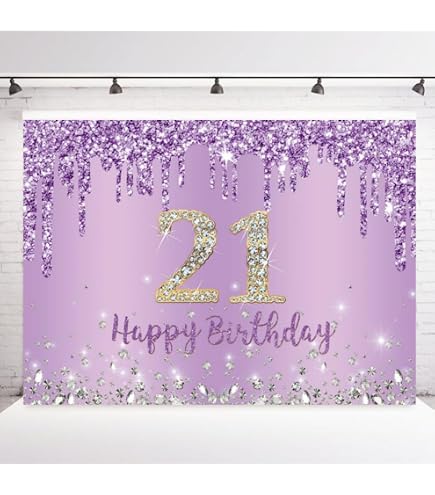 21st Birthday Table Decorations Set - 8PC Purple & Silver Honeycomb Centerpieces For Party - View #2