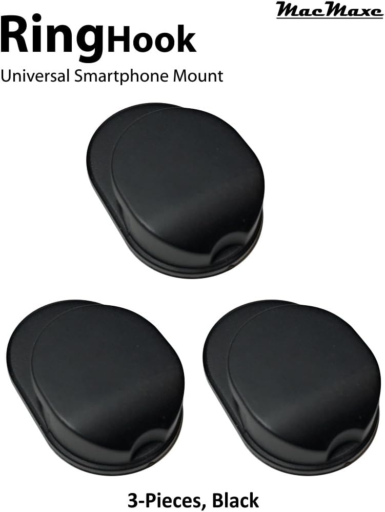 RingHook Replacement for Ring Hook Mount - Universal Smartphone Mount - 3 Count - Black