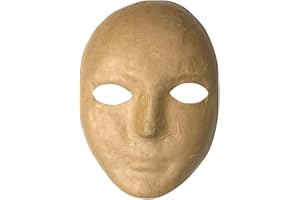 Chenille Kraft CK-4190 Paper Mache Mask, 0.5" Height, 5.5" Wide, 8" Length, Brown