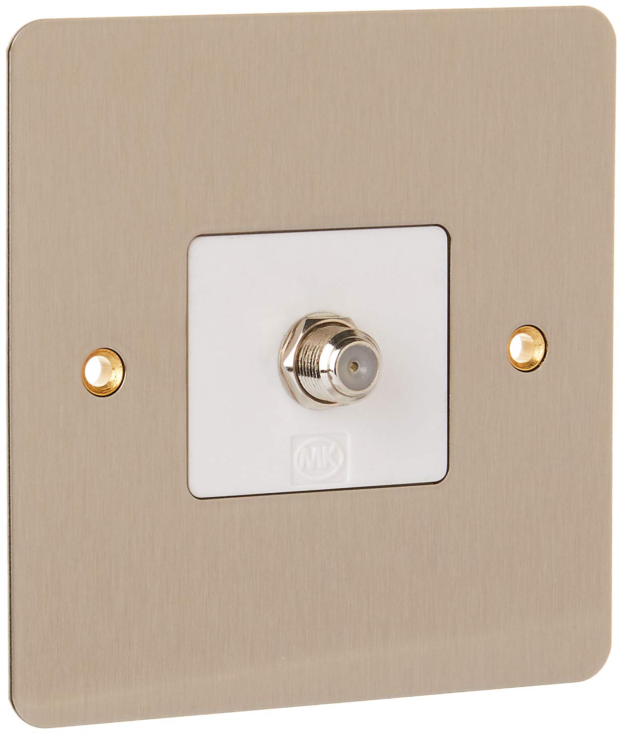 MK Edge K14325LBSW Single F-Type Satellite Socket Lacquered - Brushed Steel