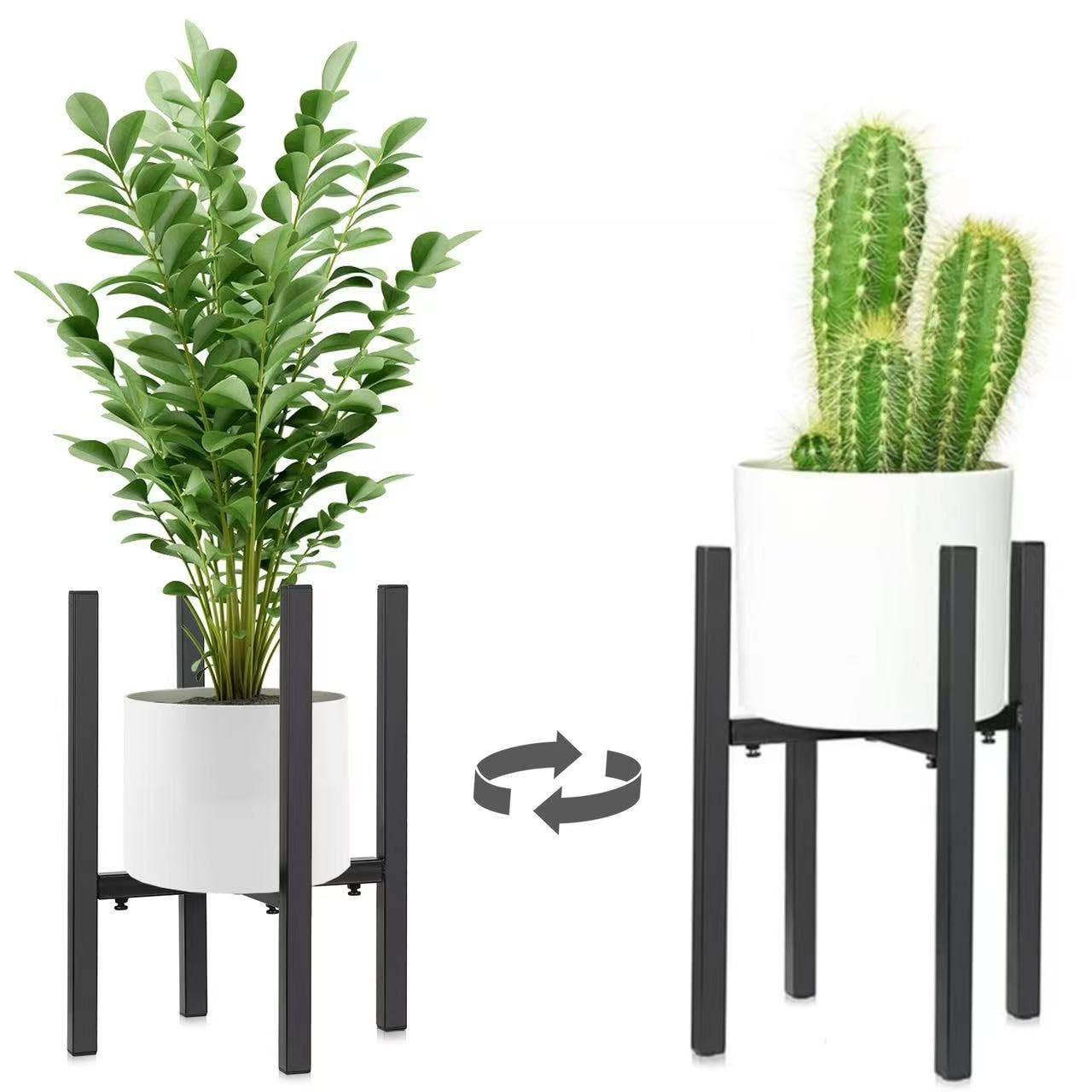 Gunolye Adjustable Metal Plant Stand,Expandable Plant Holder,Flower Pot Display Stand,Modern Flower Potted Holder Rack for Indoor Outdoor,Fits 20 to 30 cm Pots(Planter and Plant Pot Not Included)