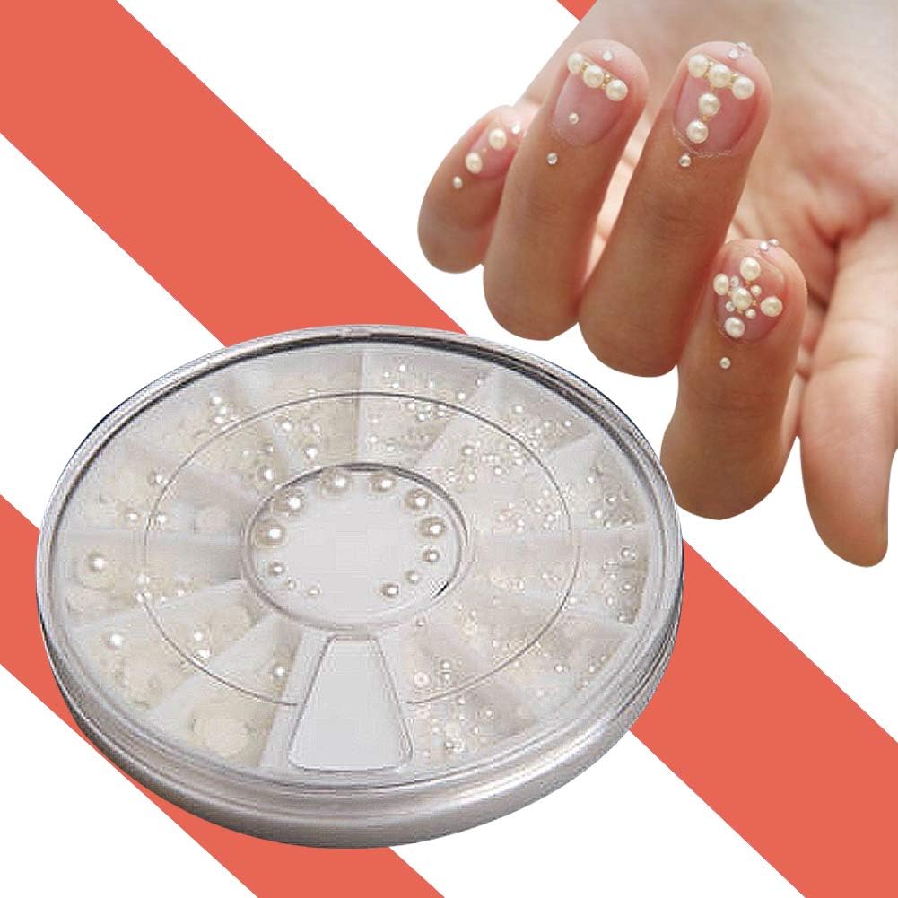 Gcroet 1PC Nail Art Pearl Set Half Flat Back Nail Beads Mixed Size Nail Art Decoration 3D Imitated Pearl For DIY Nail Design Handmade Craft (2/3/4/6mm)