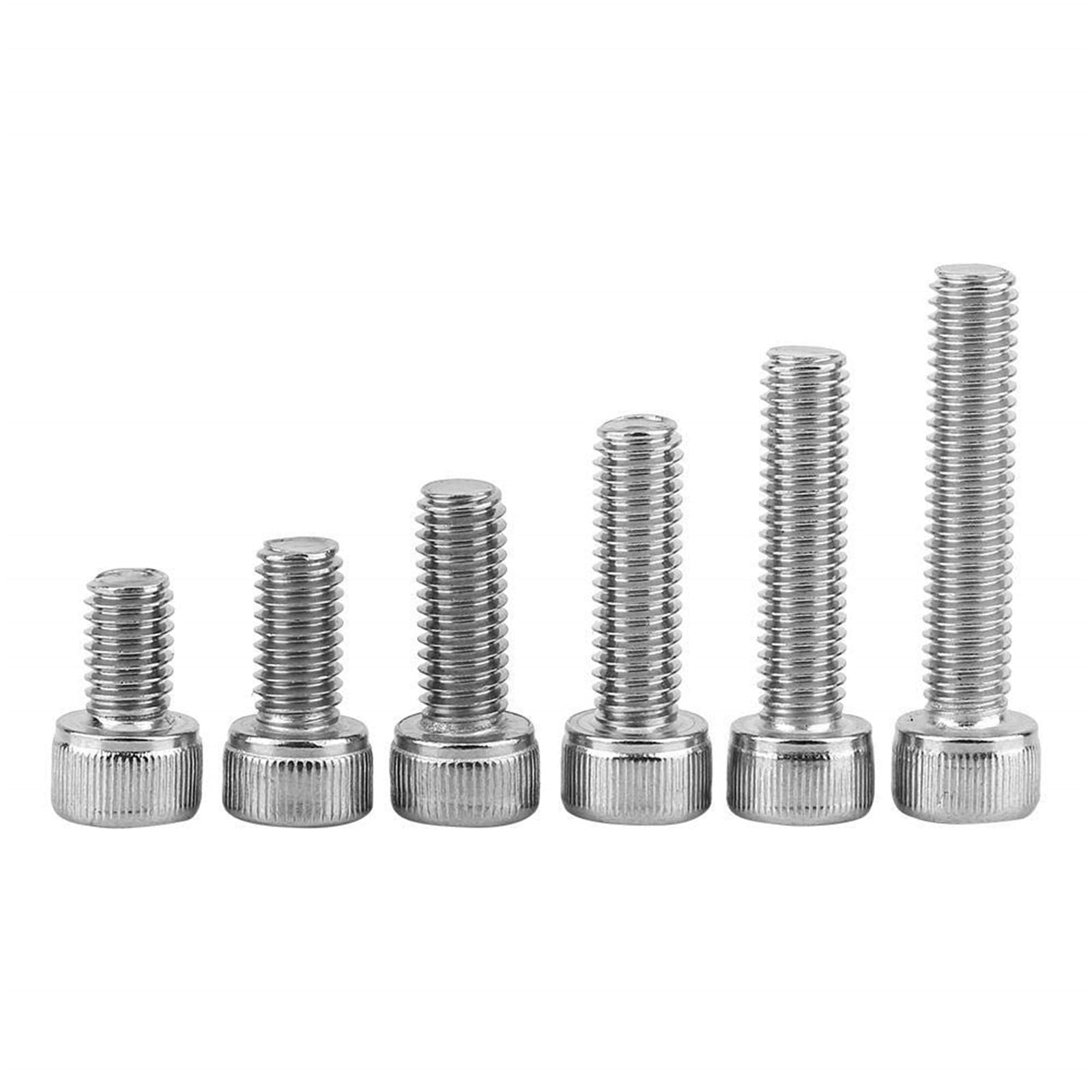 TOPINCN Screws Nuts Washers Set M3/M5/M6/M8 Ss304 Stainless Steel Hex Socket Head Cap Screws With Hex Nut Washers Assortment Kit(M5 150Pcs)