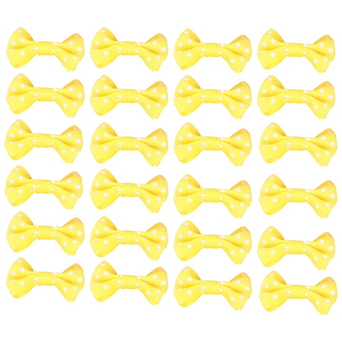 Photo 1 of 100 Pack Polka Dot Ribbon Bow Ties Cute Mini Bow Knot for Pet Hairpin Ornaments Paper Clip Bookmark Gift Wrapping Party Favor Bag Christmas Decoration (Yellow)