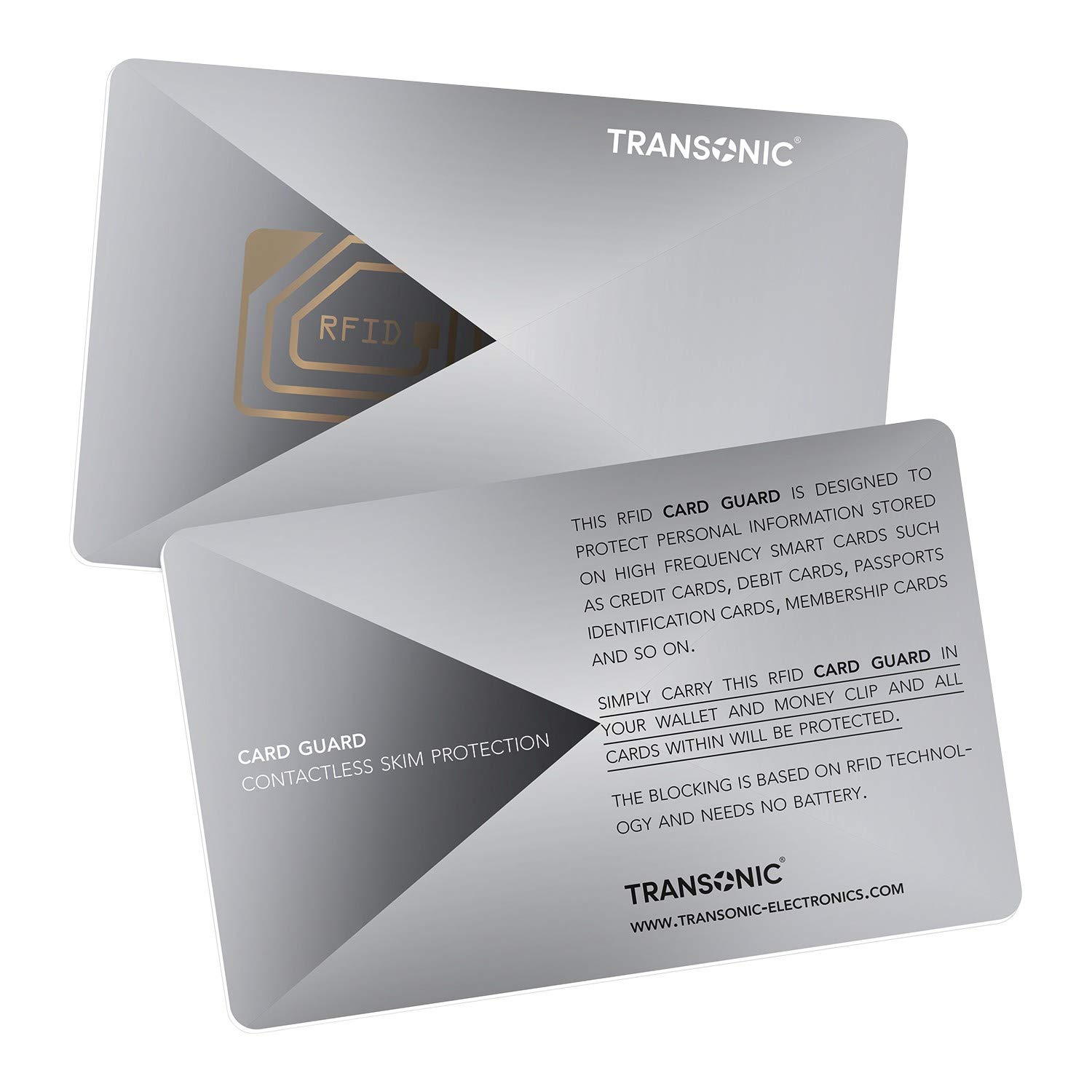 Transonic® RFID/NFC Blocking Card | Contactless Cards Protection | 1 Card Protects Your Entire Wallet.