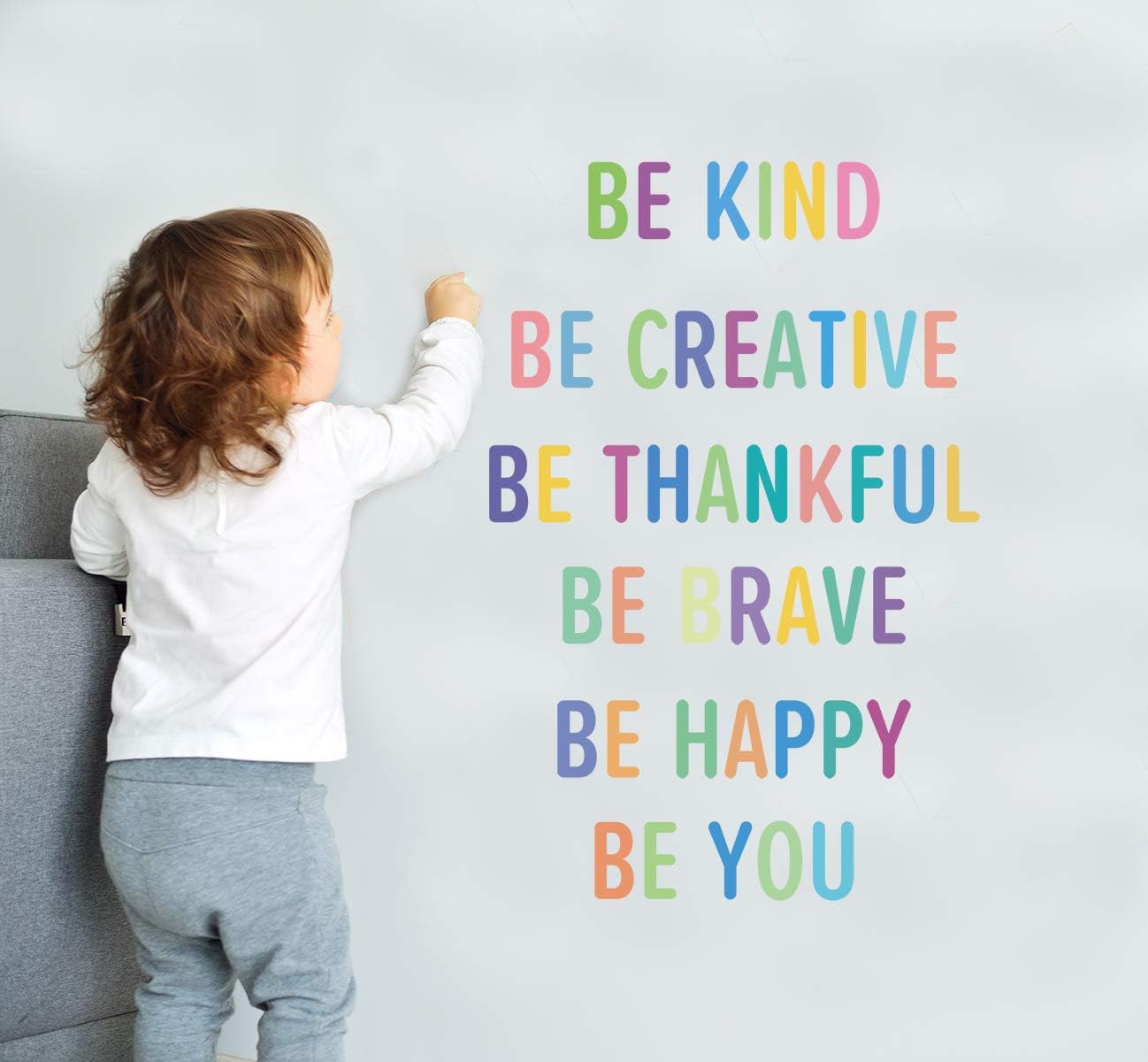 Colorful Inspirational Lettering Quote Wall Decal,Motivational Phrases Wall Stickers-Be Kind
