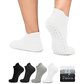FuelMeFoot Men's Non Slip Yoga Socks with Grips Anti Slip Socks with Cushion for Hospital, Pilates, Fitness Grippy Socks