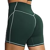 Aoxjox Lexi Lined Workout Biker Shorts for Women Tummy Control High Waisted Exercise Athletic Gym Running Yoga Short 6"