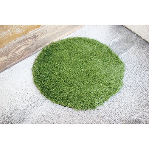 Time Concept Lifelike Faux Grass Indoor/Outdoor Door Mat - Round