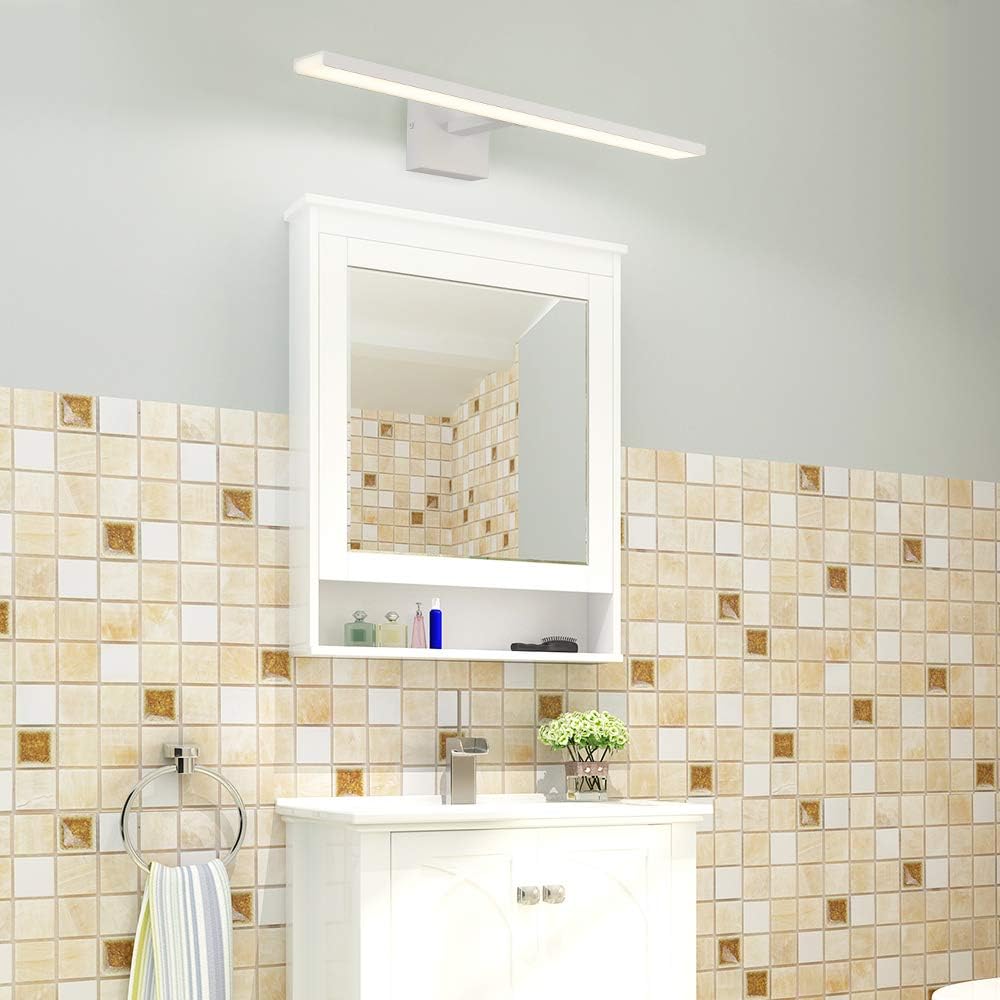 ECOBRT Modern White Bath Vanity Lights, 24 inch Indoor Aluminum Wall