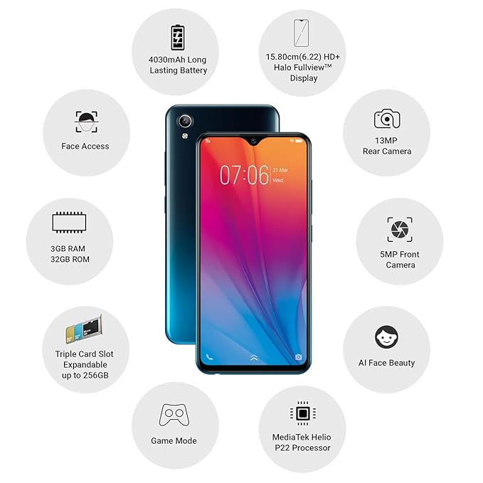 Vivo Y91i (Fusion Black, 3GB RAM, 32GB Storage) - Android Phone