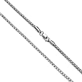 CEKAMA Genuine 925 Sterling Silver Round Box Chain Necklace for Men & Women Strong, Safe and Beautiful Rolo Link Chains 1.0MM - 3.0MM, 16-36 Inch (with Gift Box)