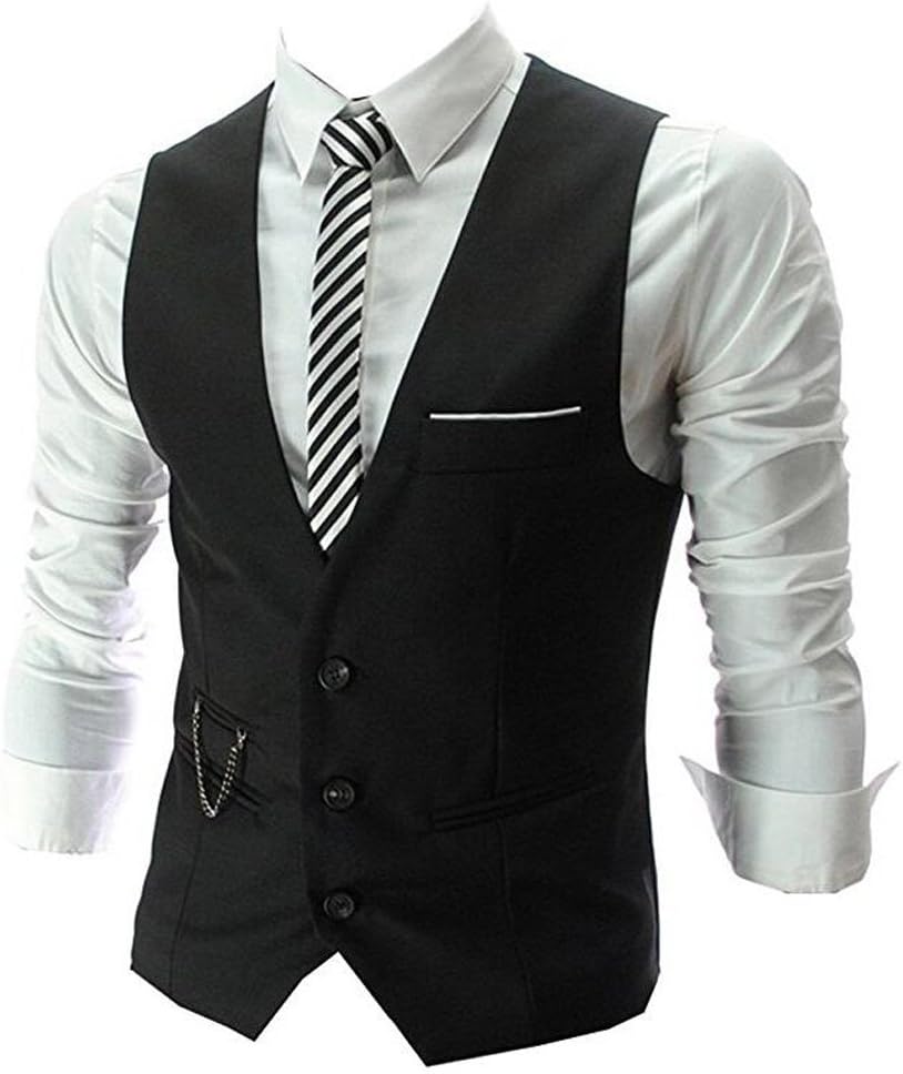 Izacu Flocc Mens Top Designed Casual Slim Fit Skinny dress vest Waistcoat Gilet