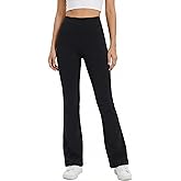 JEPWUT Bootcut Work Pants for Women with Pockets - High Waisted Tummy Control Flare Leggings Dress Pants for Office,Casual