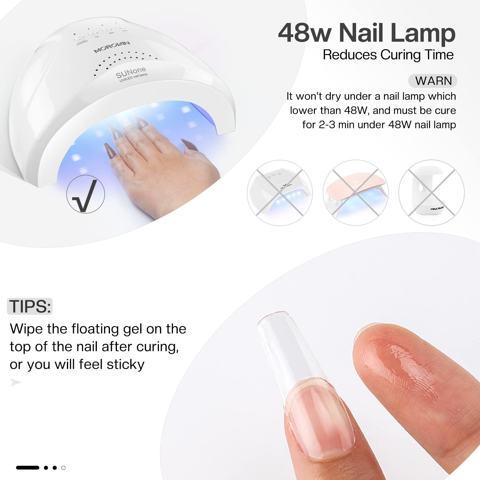 Morovan Solid Builder Gel for Nails: UV/LED Hard Gel Kit - Clear 2oz Strong 3D Sculpting Extension Strengthen Professional Art Manicure Set with Forms & Brush Supplies - Image 8