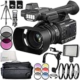 Panasonic AG-AC30 14PC Accessory Bundle - Includes 3 Piece Filter Kit (UV + CPL + FLD) + 6PC Graduated Filter Kit + 64 GB SD Memory Card + Carrying Case + 160 LED Video Light + MORE