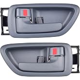 Lcyolada 2Pcs Interior Door Handles Driver &amp; Passenger Side for 2001-2007 Toyota Sequoia, 2000-2004 Avalon, 2004-2006 Tundra - Crew Cab ONLY - Four Full-Sized Doors - Gray