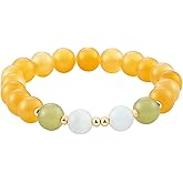 Kyerlyn Beaded Bracelets for Women, Natural Gemstone Bracelet Stretch Jewelry Christian Gifts for Mom Daughter Wife Friend Birthday Mother's Day