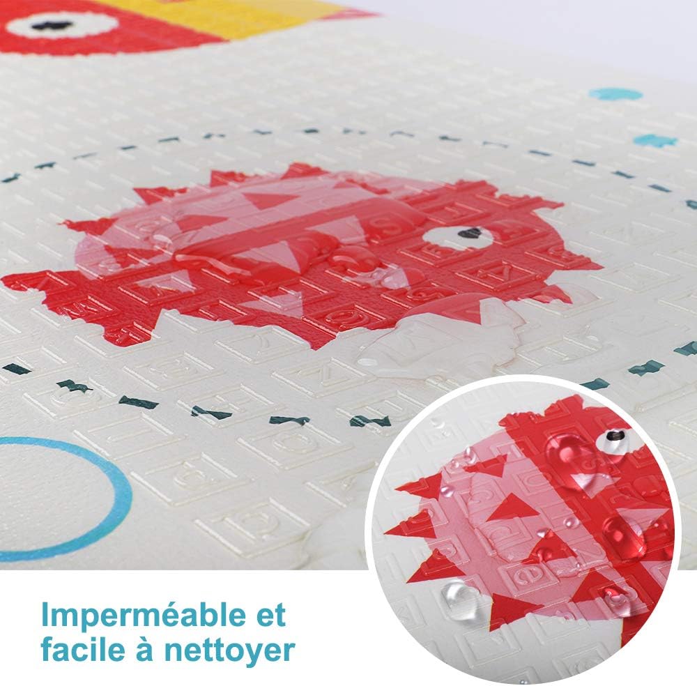 Ounuo Tapis De Jeu Pour Bebe Enfant Tapis Pliable Deveil Et De Jeux Pour Bebe Tapis Epaissie Pliable En Mousse Antiderapant Impermeable Appliquer A Linterieur Et Lexterieur Non Bebe Puericulture Eveil Et