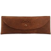 Londo Genuine Leather Retro Pen and Pencil Case - Metal Snap Fastener, Pencil Pouch Stationery Bag