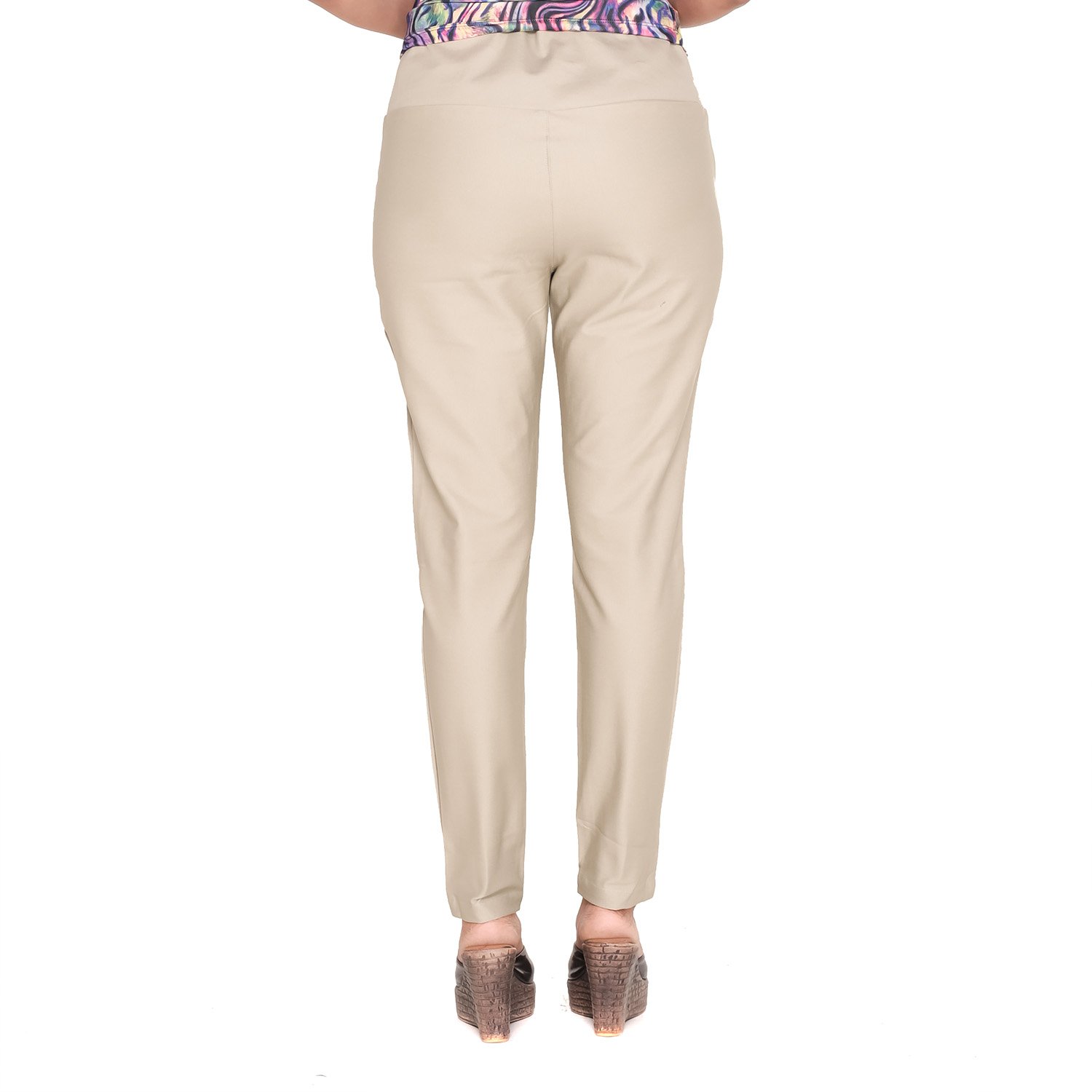 twist highly stretchable cotton 3/4th pant, beige, free shipping