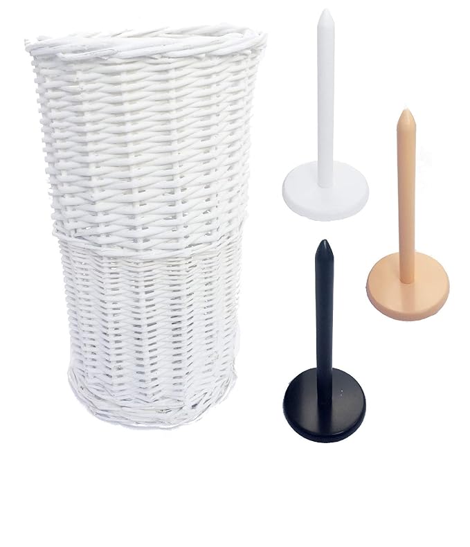 topfurnishing Shabby Chic White Wicker Round Toilet Roll Holder Amazon