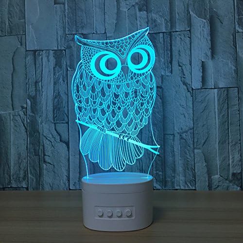 3D Owl Night light With Bluetooth Speaker LED Colorful lights ,Variable Color ,lithium Battery included, USB Charger