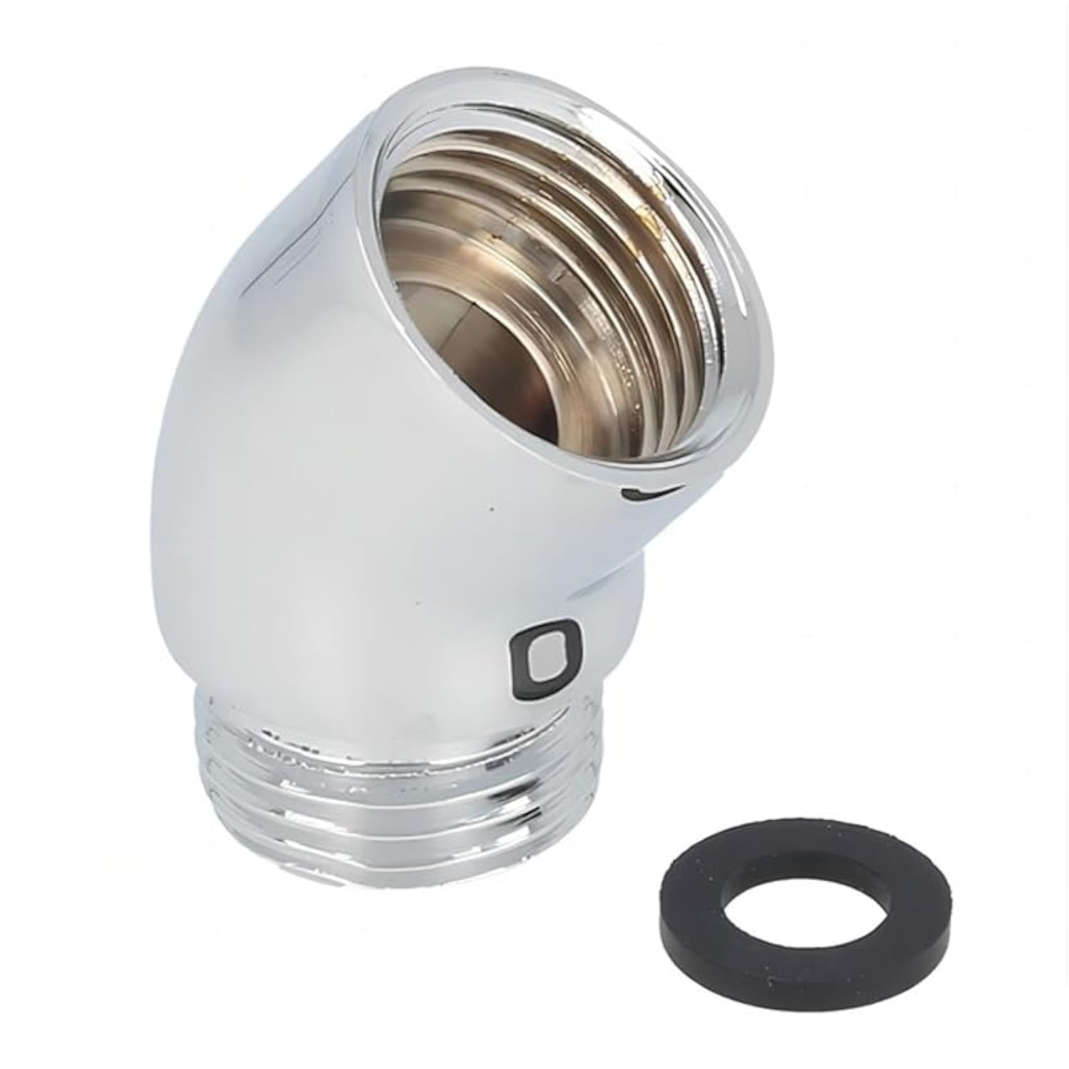 Shower Head Adapter,Solid Brass 135 Degree Shower Elbow Adapter,G1/2" Showers Head Extension Arm Connector (Chrome) — image 1