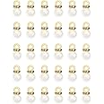 Ruwado 50 Pcs Faux Pearl Beads with Rhinestone Hole Vintage Elegant Imitation Peal Pendant Charms for Dangle Earrings Necklace Bracelet DIY Jewelry Making Accessories