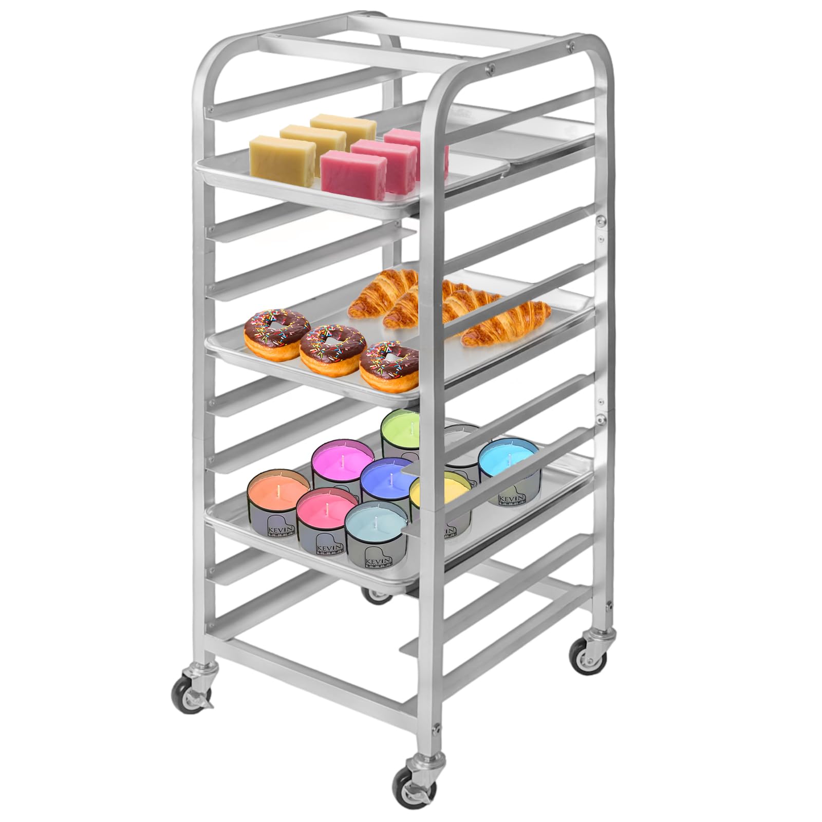 Photo 1 of lopeztek 10-Tier Quarter & Half Sheet Pan Rack - Bread Baking Speed Rack for Cooling, Bakery Stand with wheels for Bun Pan Tray, Home Kitchen Tiered Rolling Cart for Oven(for 1/2 & 1/4 Sheet)