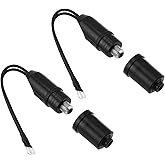 E-outstanding 2-Pack TV Antenna Connector 300 Ohm to 75 Ohm Coaxial Cable Matching Transformer UHF/VHF/FM Model TV Converter