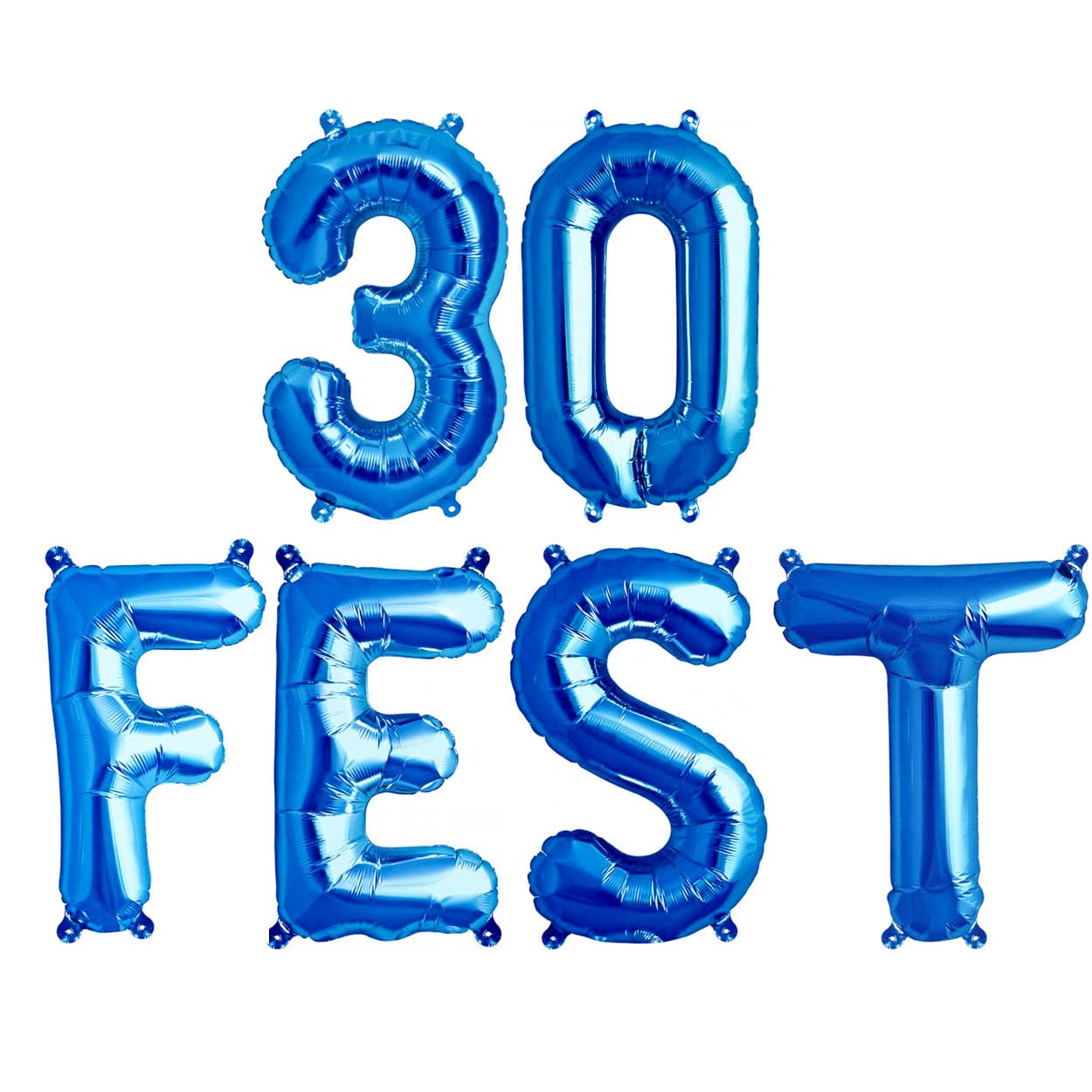 30FEST ™ BLUE 30th BIRTHDAY PARTY 16" FOIL BALLOONS - 30 FEST BALLOONS - 30th Birthday Balloons (BLUE)
