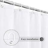 EurCross White Shower Curtain 120x180 cm Polyester Anti Mould view 4