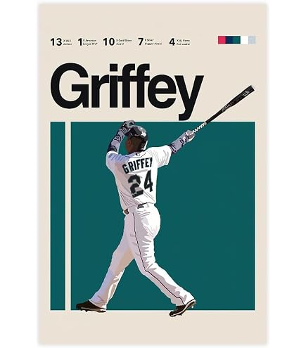 Amazon.com: Ken Griffey Jr - Leaping Catch - Metal Wall Art 16x20
