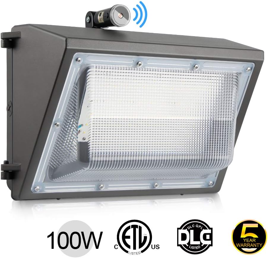 100W LED Wall Pack Lights with Photocell 13000LM DusktoDawn 5000K